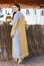 QALAMKAR LAWN UNSTITCH EMB 3PC SAHIL KINARE SELMA - City Cloth House