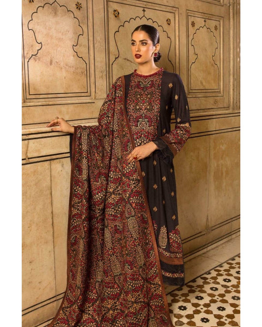 BAREEZA DHANAK UNSTITCHED EMB 3PC - City Cloth House