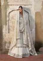 HUSSAIN REHAR ORGANZA UNSTITCHED EMB SITARA SUIT - City Cloth House