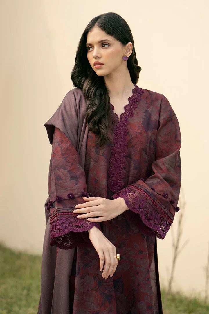 BAROQUE DHANAK PRINTED UNSTICHED 3PC - City Cloth House