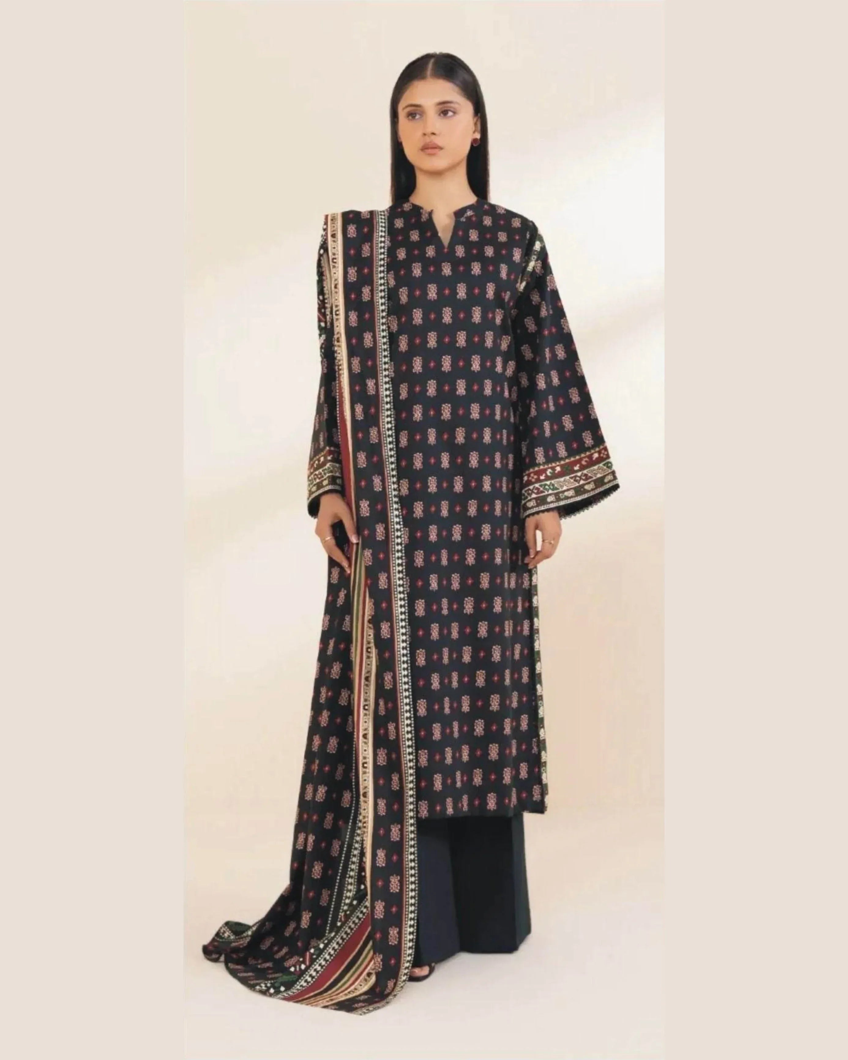 SAPPHIRE DHANAK PRINTED UNSTICHED 3PC - City Cloth House
