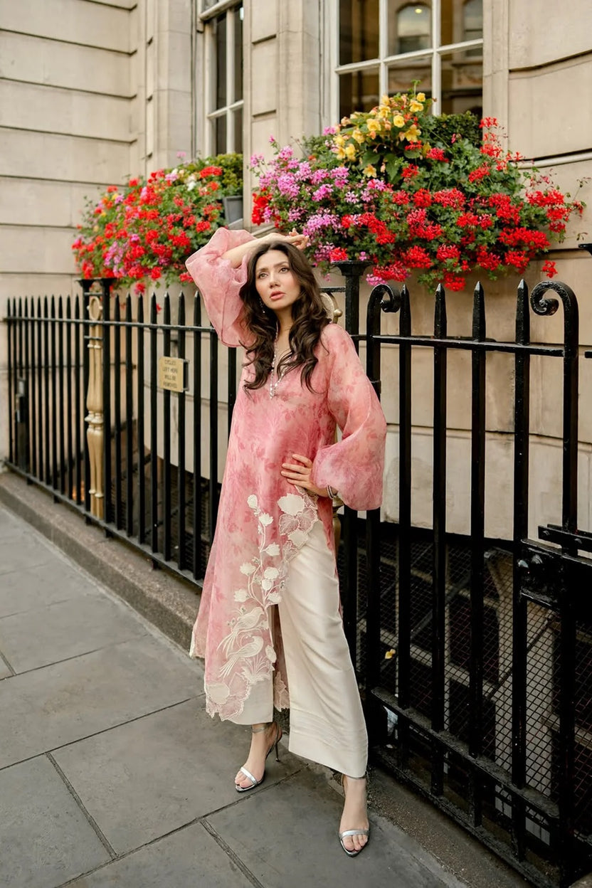 Ivory | Emb Unstitched Shamoz silk 3pc