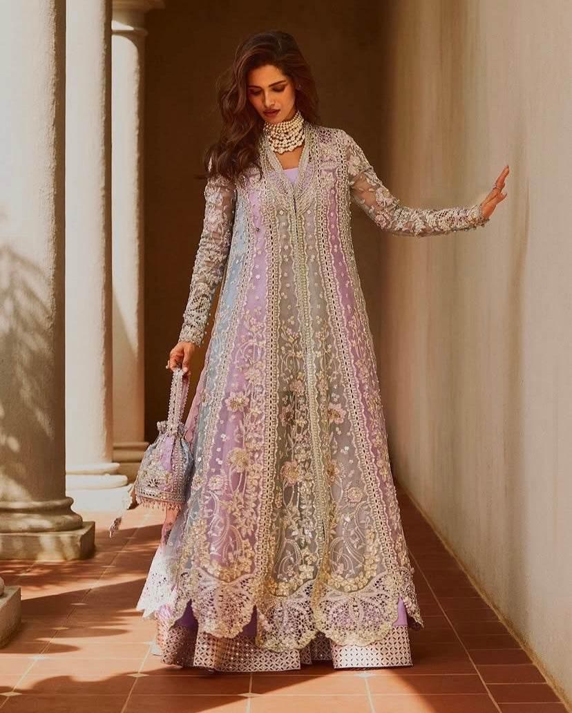 SORAYA ORGANZA UNSTITCHED EMB SUIT - City Cloth House