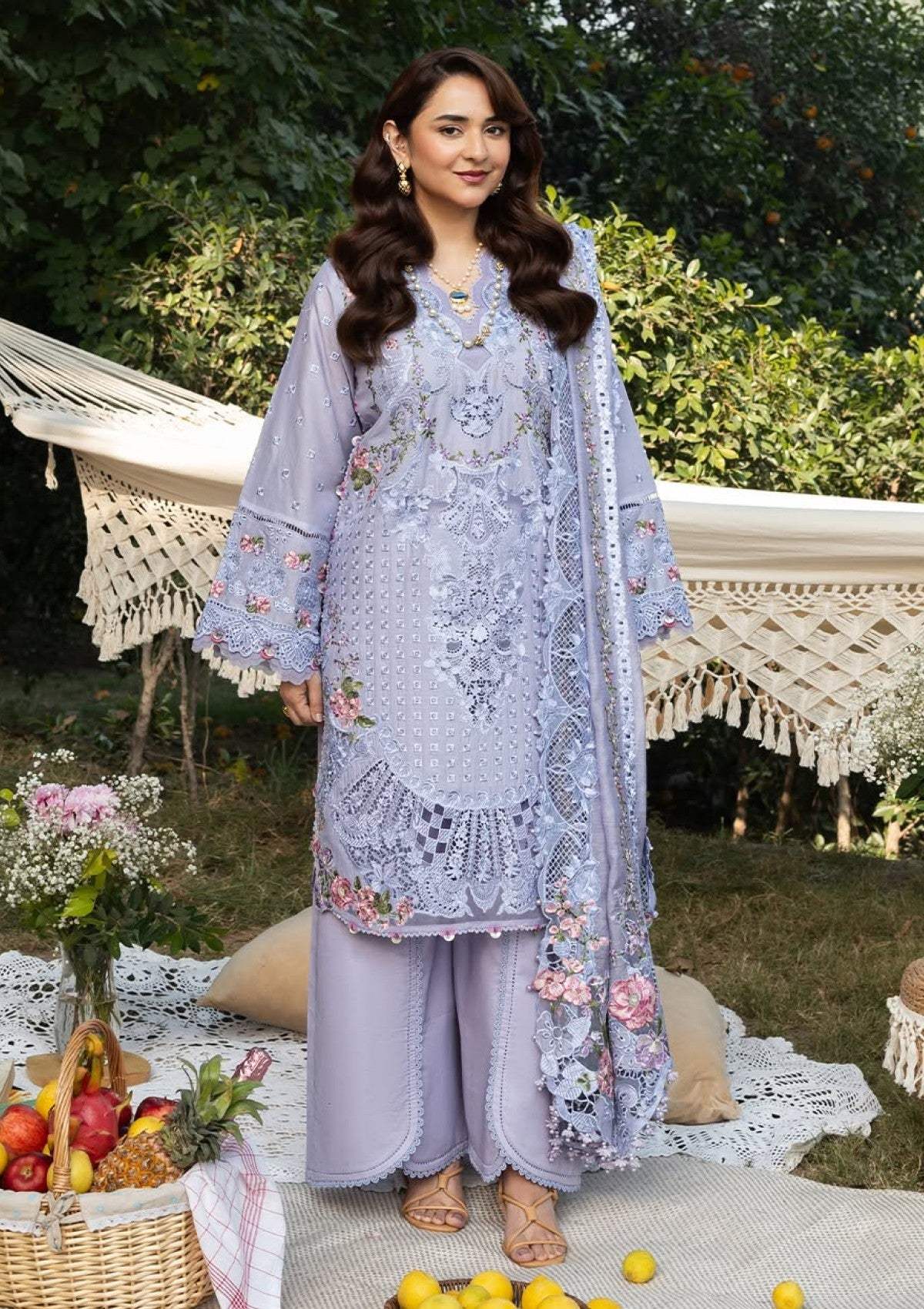 ELAF LAWN LUXURY UNSTITCHED EMB 3PC