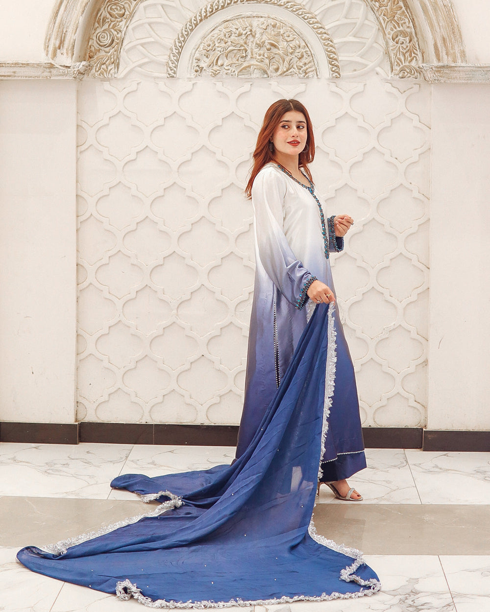 Zoha | Emb Unstitched Shamoz silk 3pc