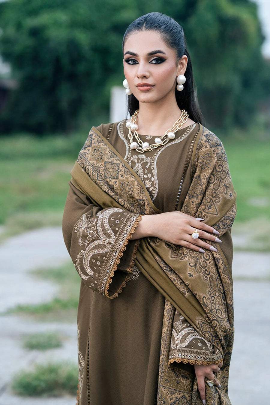 Olive | Emb Unstitched Lawn 3pc