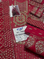 MNR ORGANZA UNSTITCHED EMB SUIT - City Cloth House