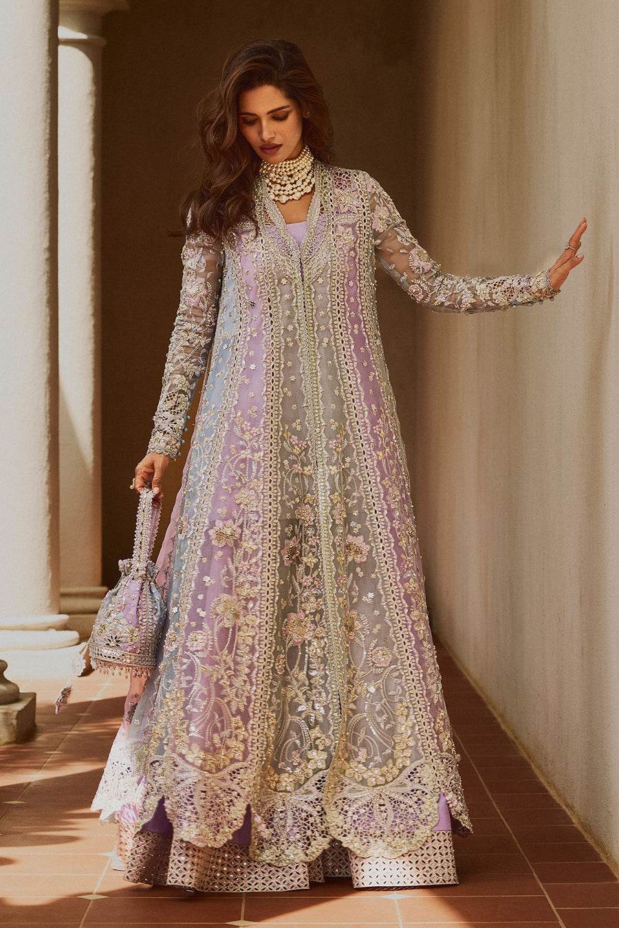 SORAYA ORGANZA UNSTITCHED EMB SUIT - City Cloth House