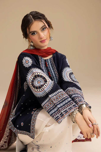 JAZMIN LAWN PREMIUM UNSTITCHED EMB 3PC - City Cloth House
