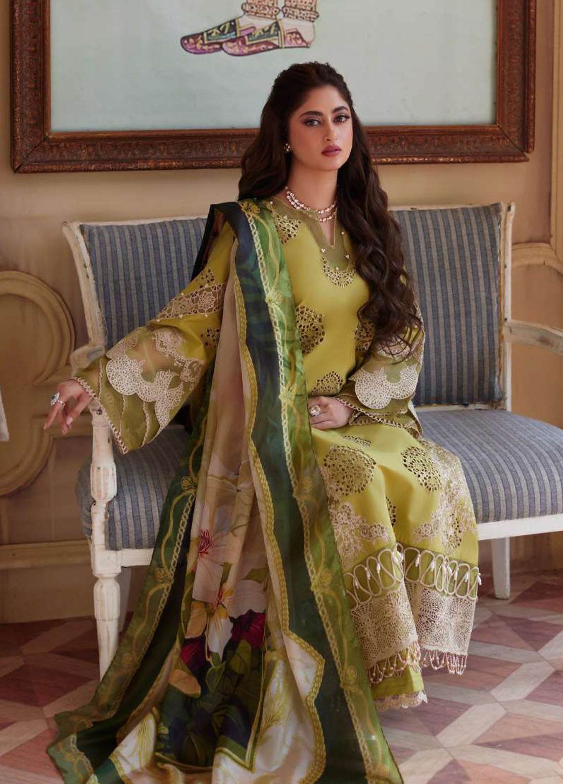 ELAF LAWN LUXURY UNSTICH EMB 3PC - City Cloth House