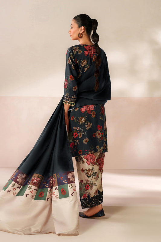 BAROQUE LINEN PRINTED UNSTICHED 3PC