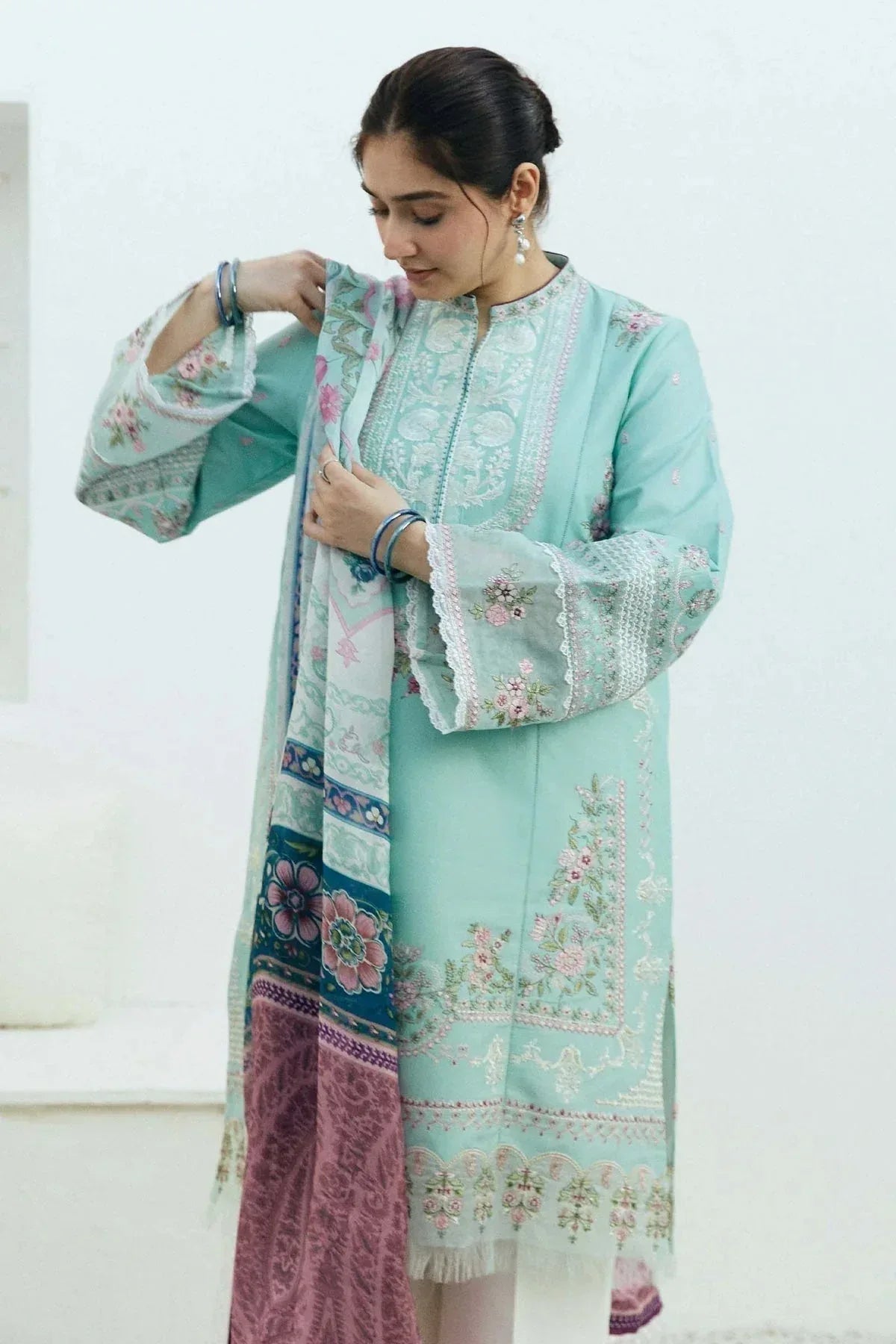 ZARA SHAHJAHAN LAWN PREMIUM UNSTITCHED EMB 3PC - City Cloth House