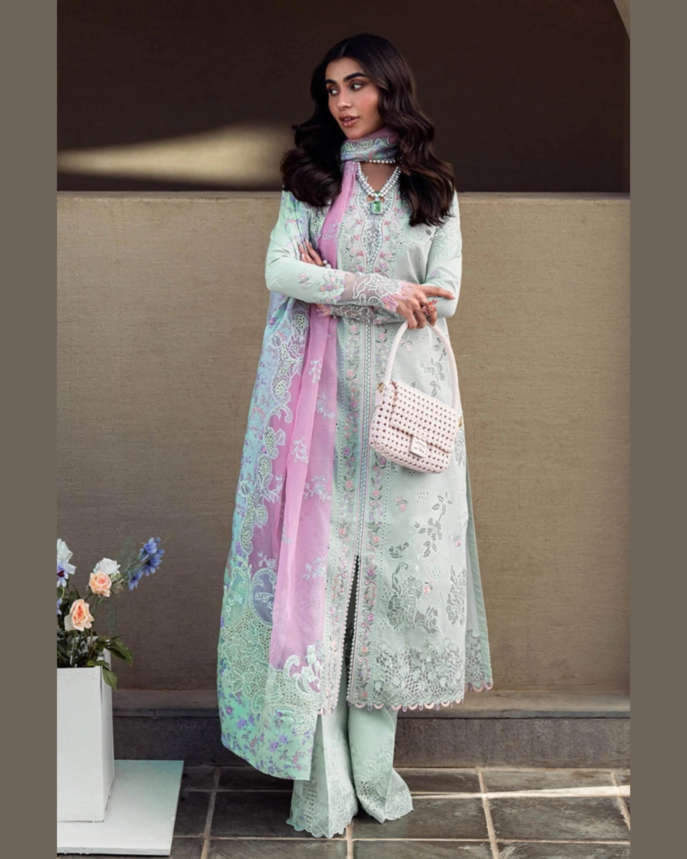 QALAMKAR LAWN UNSTITCHED EMB 3PC - City Cloth House