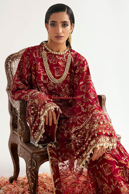 ELAN CHIFFON UNSTITCHED EMB SUIT
