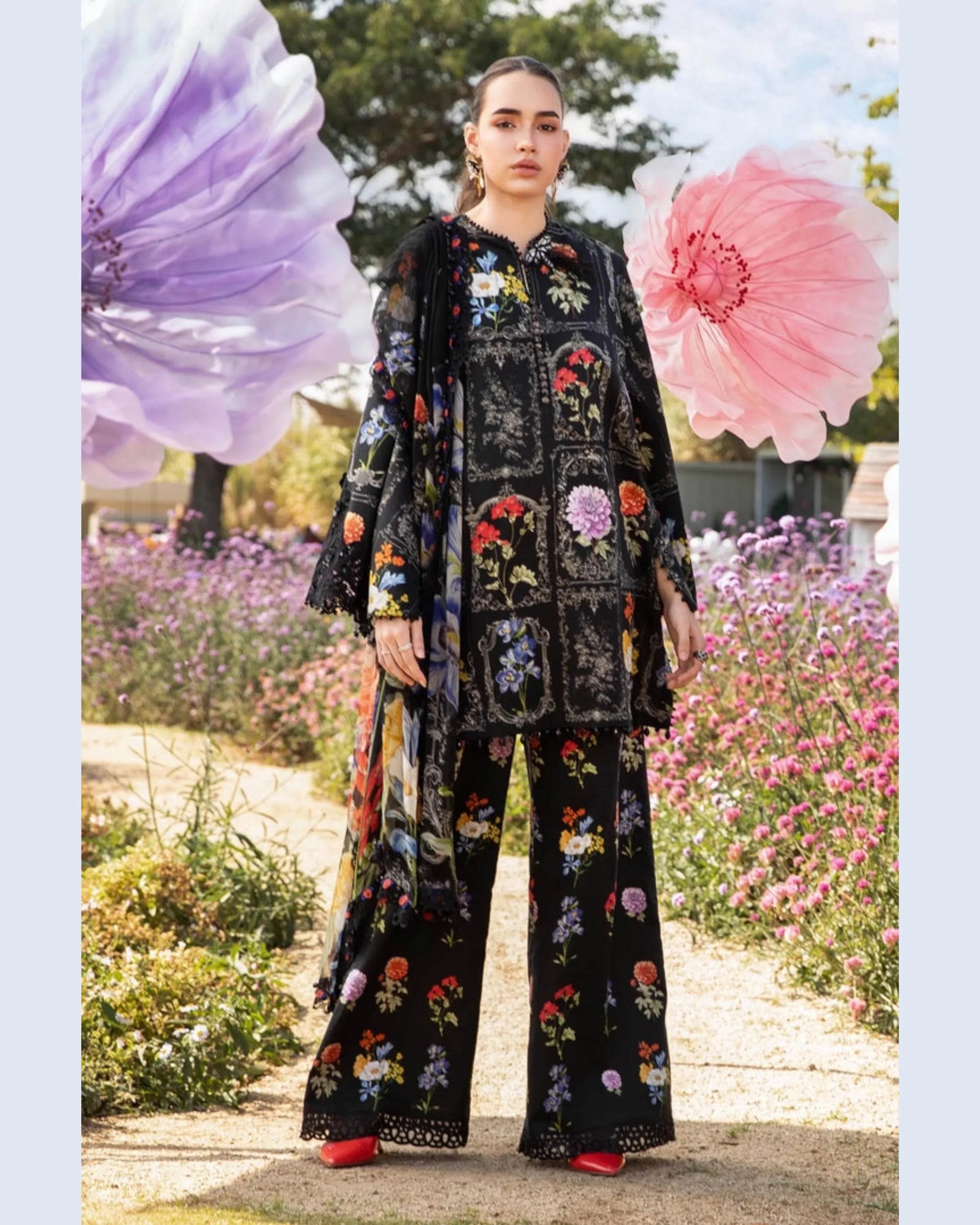 MARIA.B LAWN PREMIUM UNSTICH PRINTED 3PC - City Cloth House