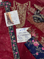 CHARIZMA CHIFFON UNSTITCHED EMB SUIT - City Cloth House