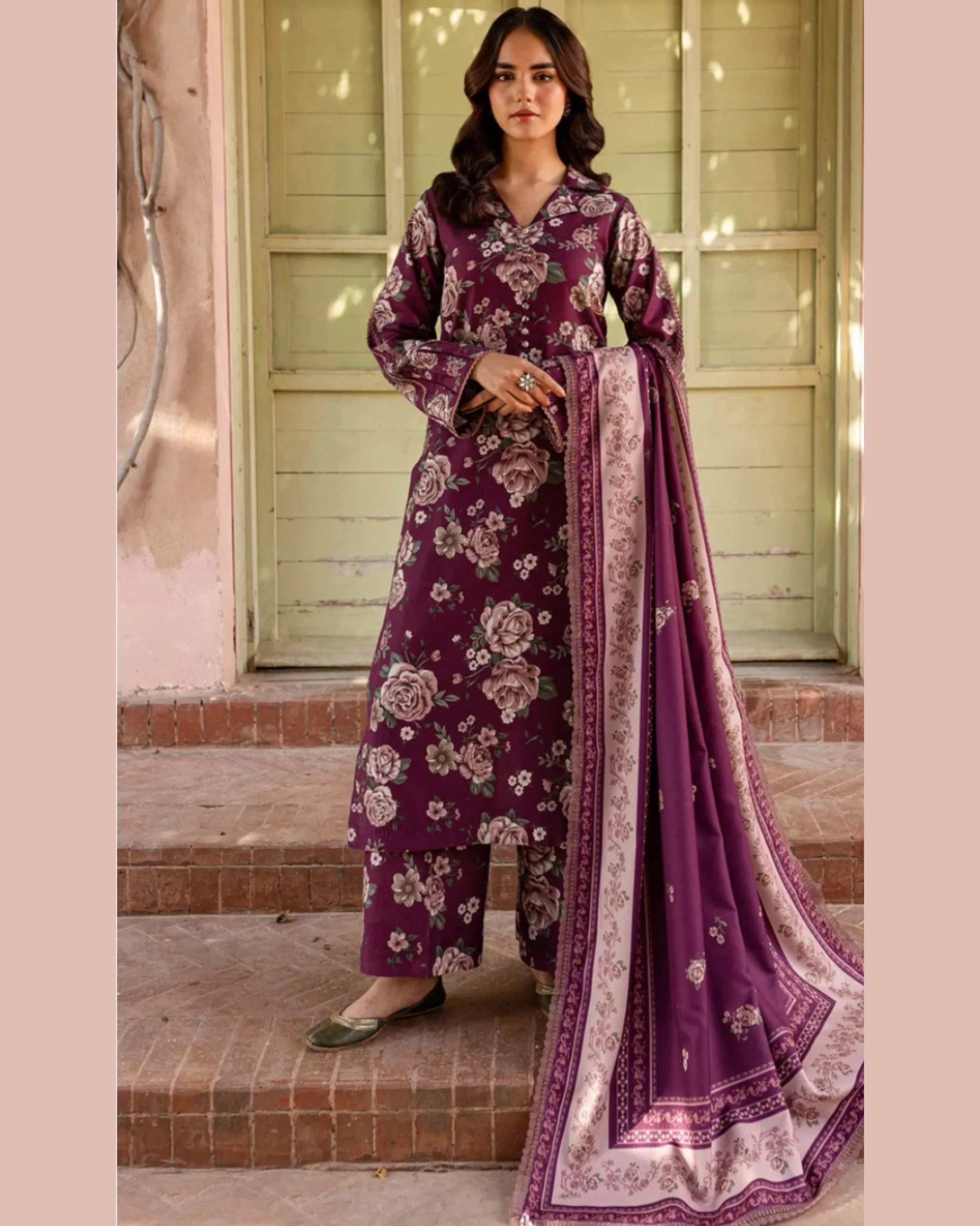 BAROQUE LAWN PRINTED UNSTICH 3PC - City Cloth House