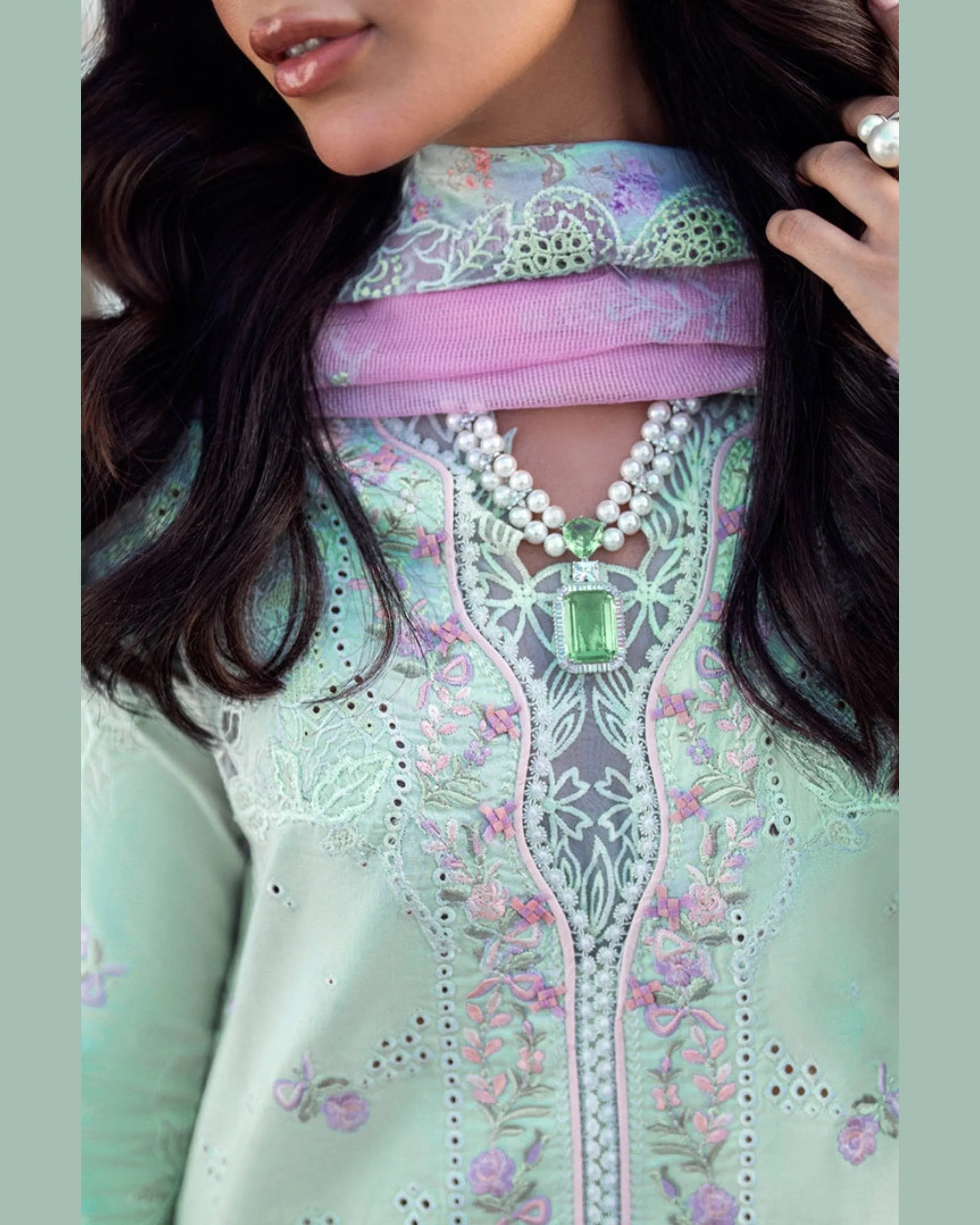 QALAMKAR LAWN UNSTITCHED EMB 3PC - City Cloth House