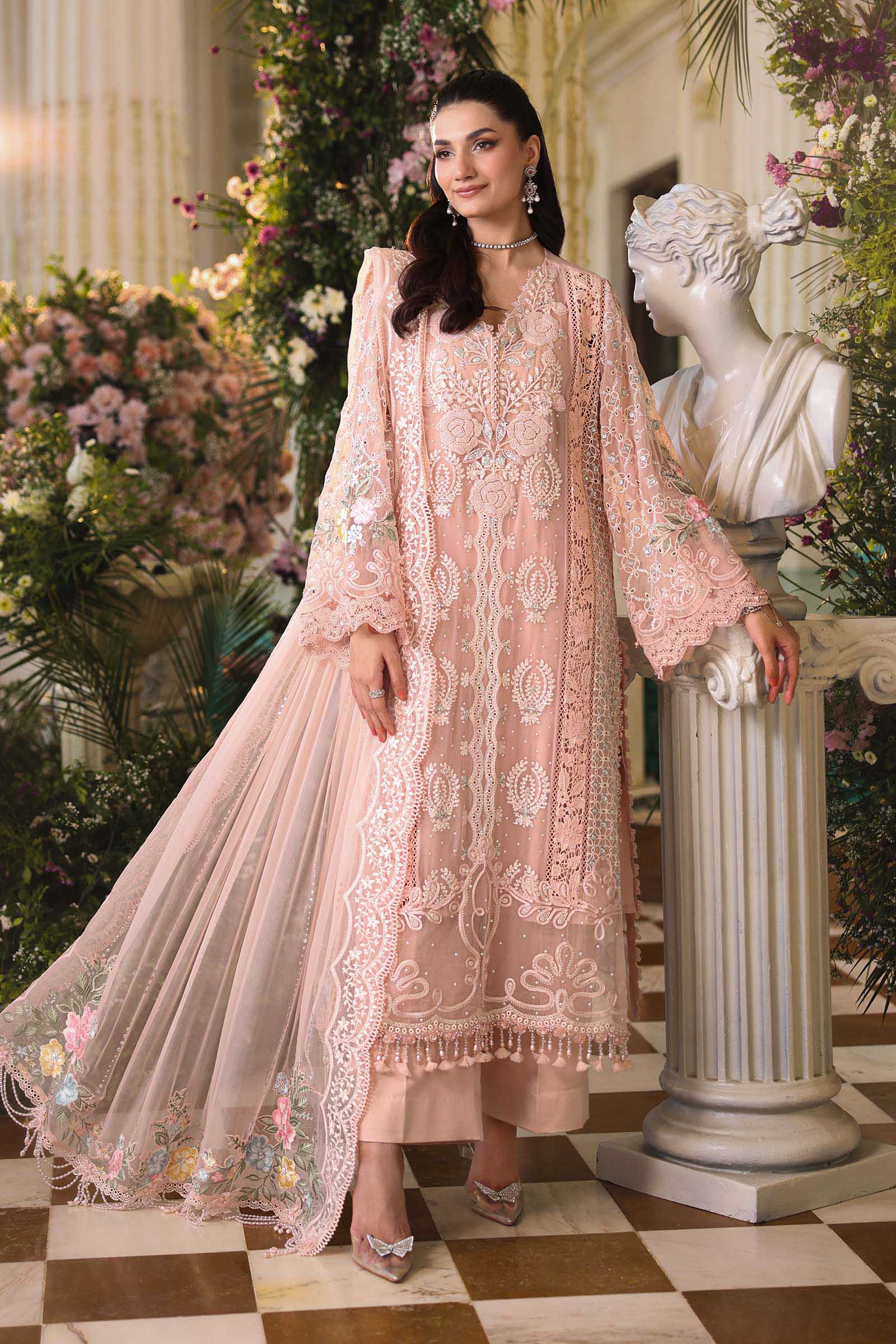 MARIA.B CHIFFON UNSTITCHED EMB D-4 SUIT