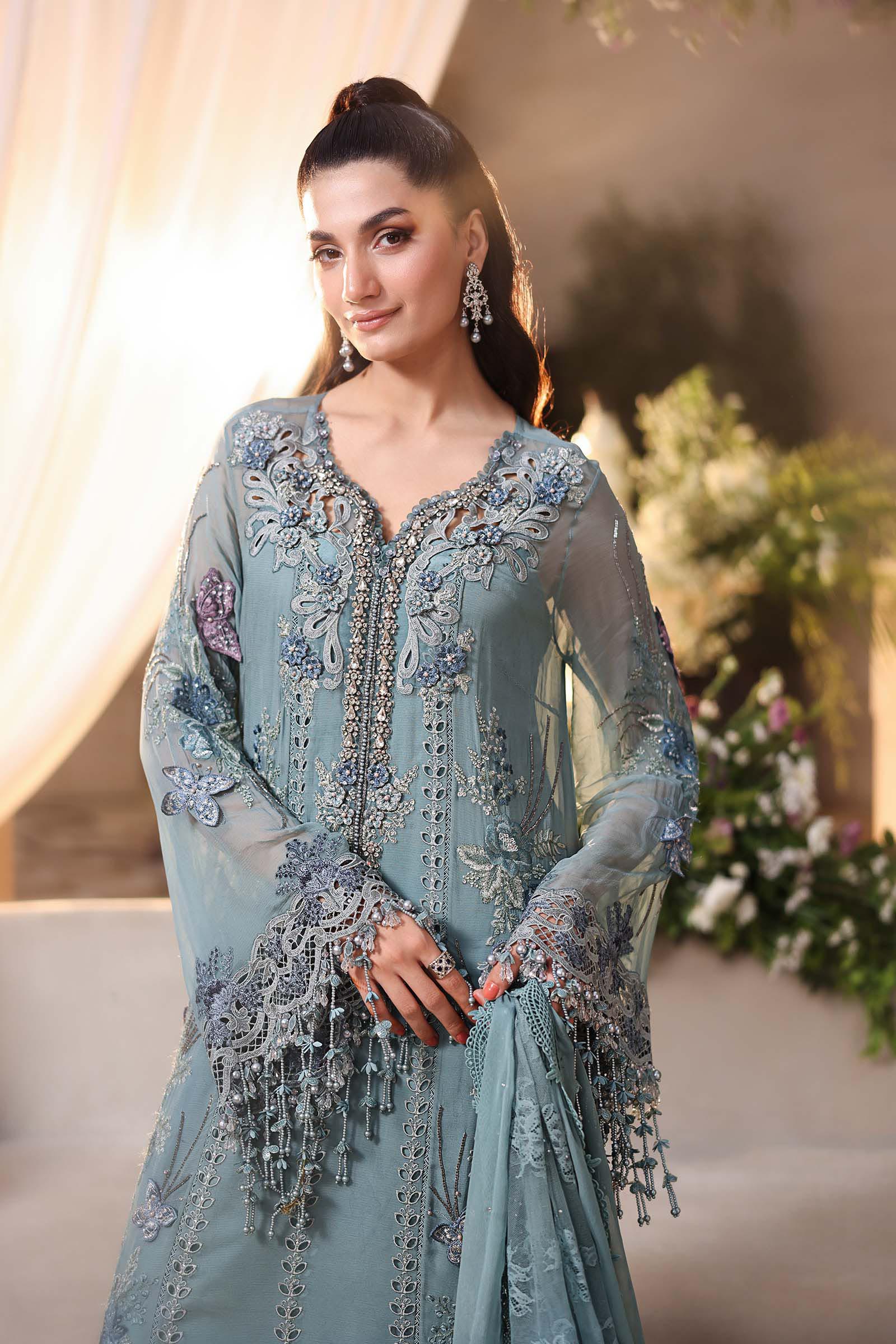 MARIA.B CHIFFON UNSTITCHED EMB D-6 SUIT