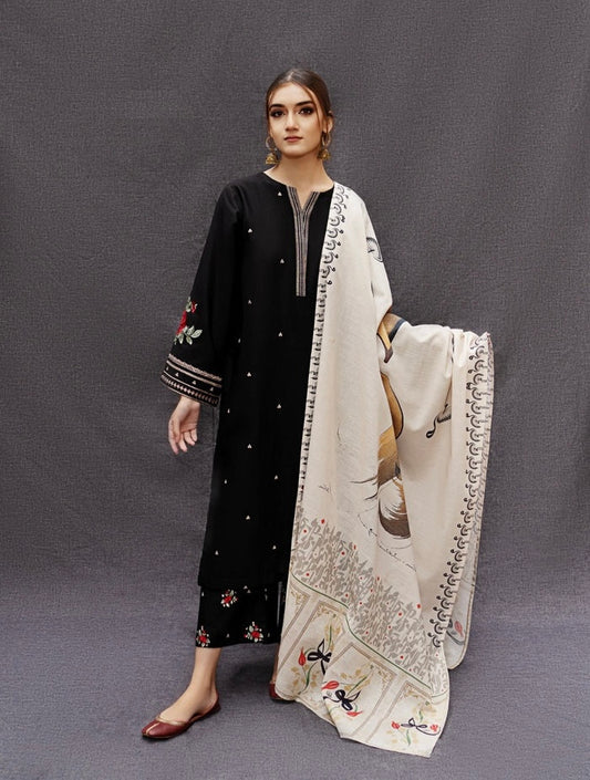 URGE PREMIUM DHANAK UNSTITCHED EMB 3PC