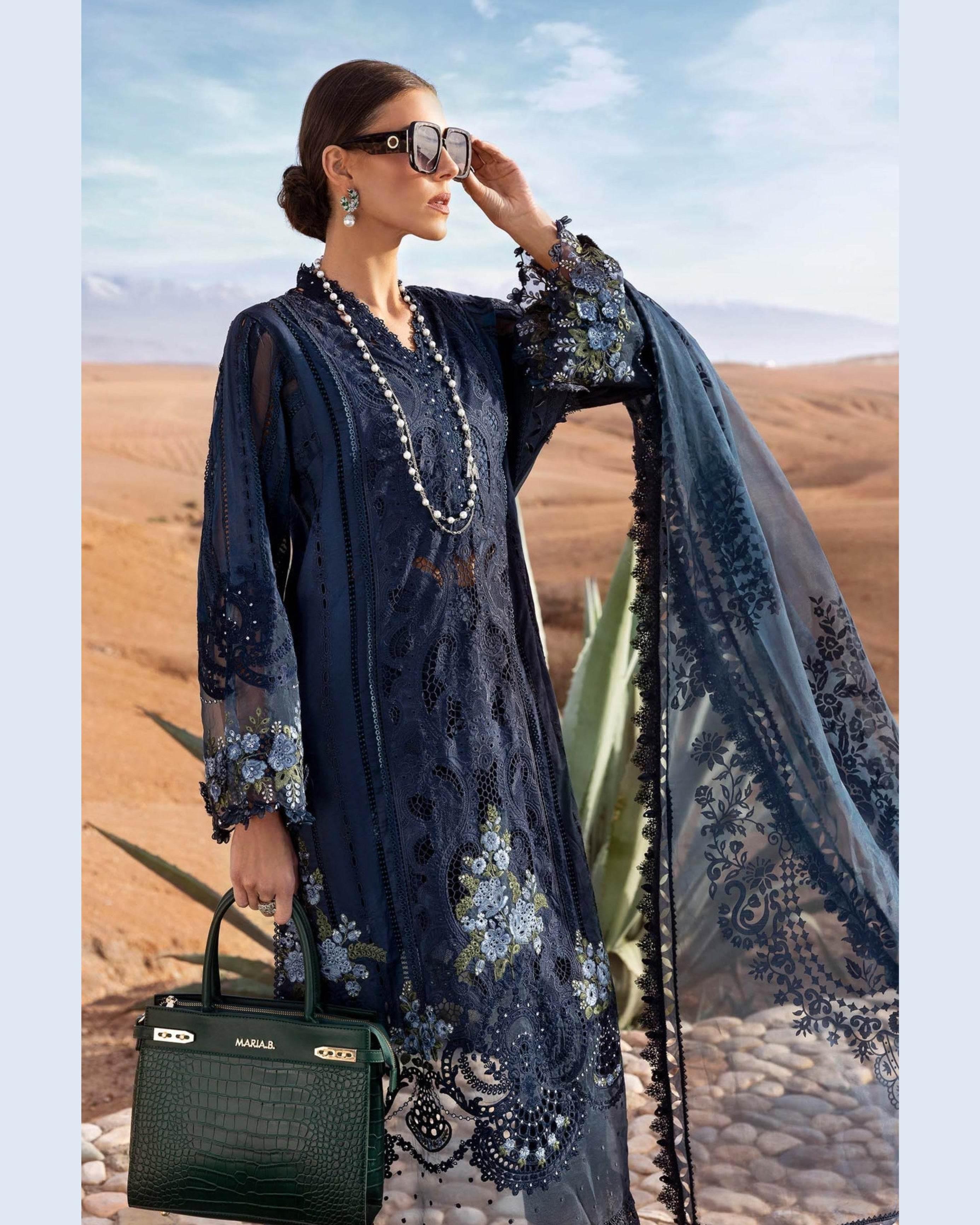 MARIA.B LAWN UNSTITCHED EMB 3PC - City Cloth House