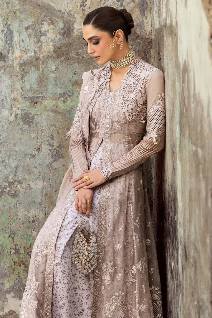 QALAMKAR ORGANZA UNSTITCHED EMB AISLA SUIT - City Cloth House