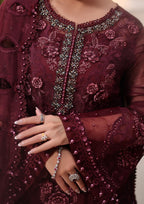 MARIA.B CHIFFON UNSTITCHED EMB D-8 SUIT