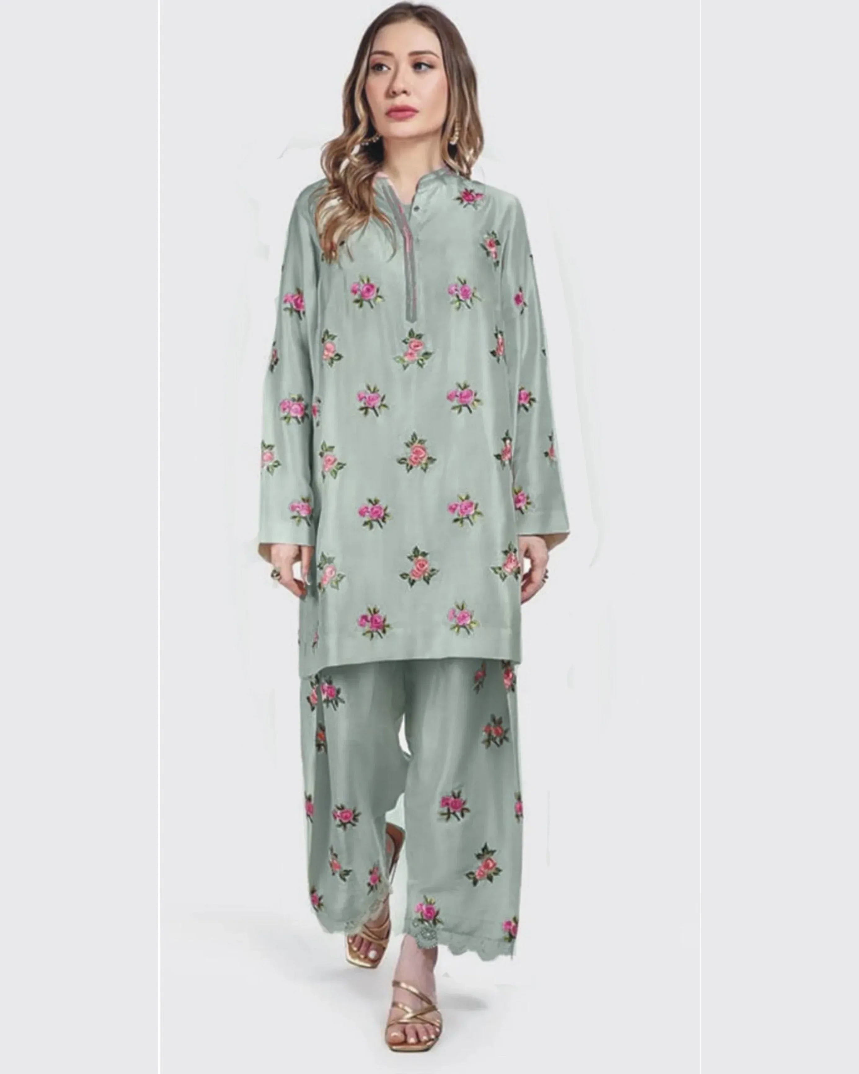 RAW SILK UNSTICH EMB 3PC - City Cloth House