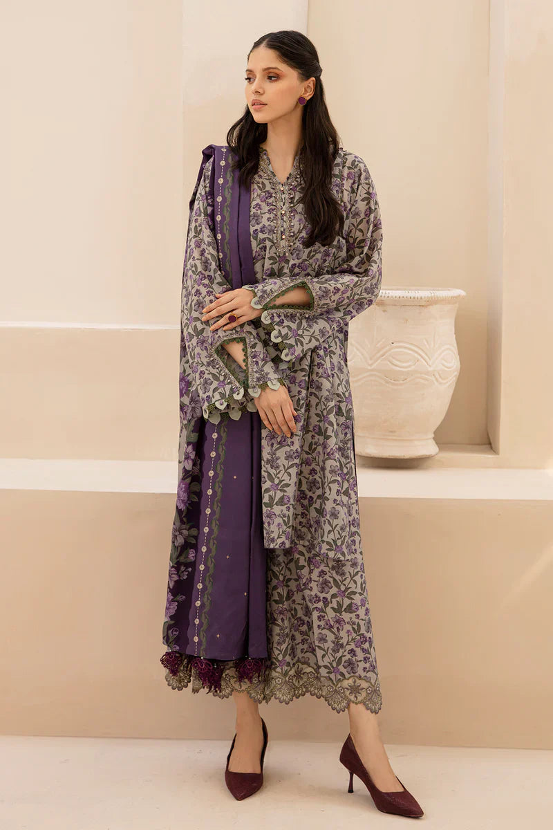 BAROQUE KARANDI PRINTED UNSTICHED 3PC
