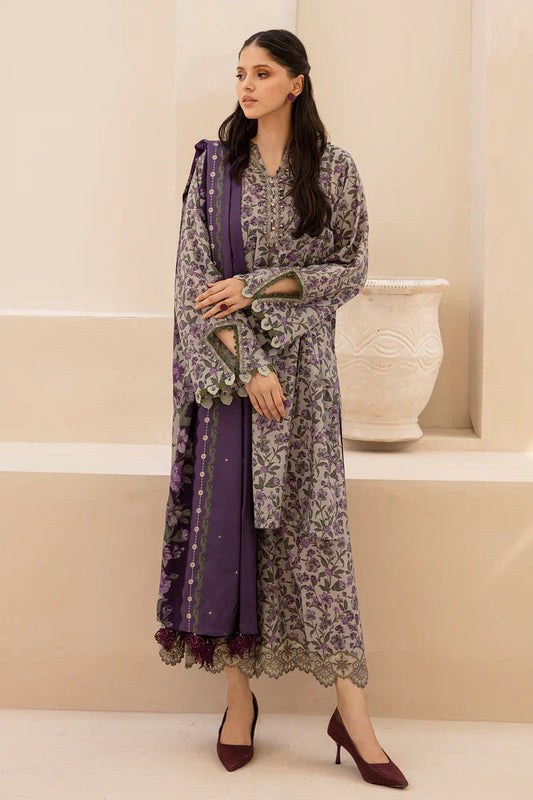 BAROQUE KARANDI PRINTED UNSTICHED 3PC