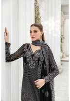 MARIA.B CHIFFON UNSTITCHED EMB SUIT - City Cloth House