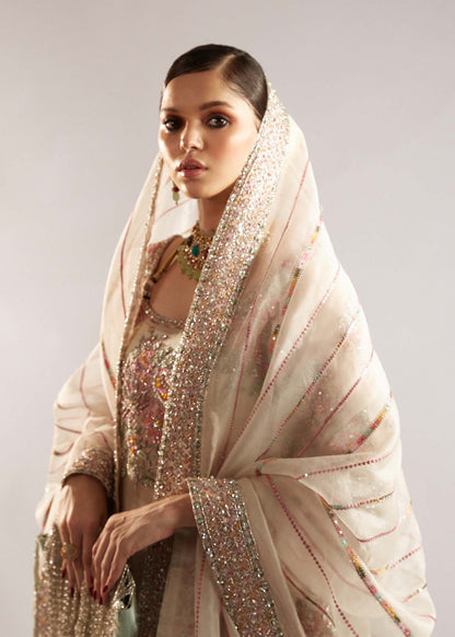 HUSSAIN REHAR ORGANZA UNSTITCHED EMB EURU SUIT