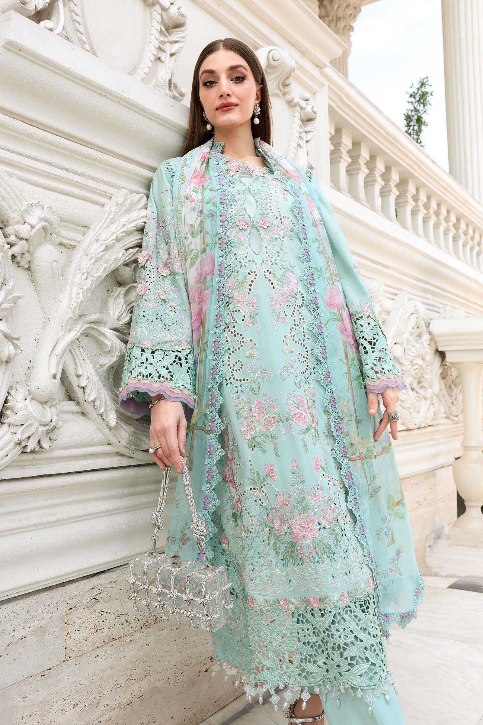 MARIA.B LAWN LUXURY UNSTITCHED EMB 3PC