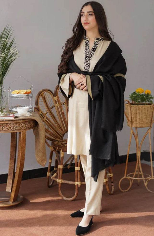 ASLING DHANAK UNSTITCHED EMB 3PC - City Cloth House