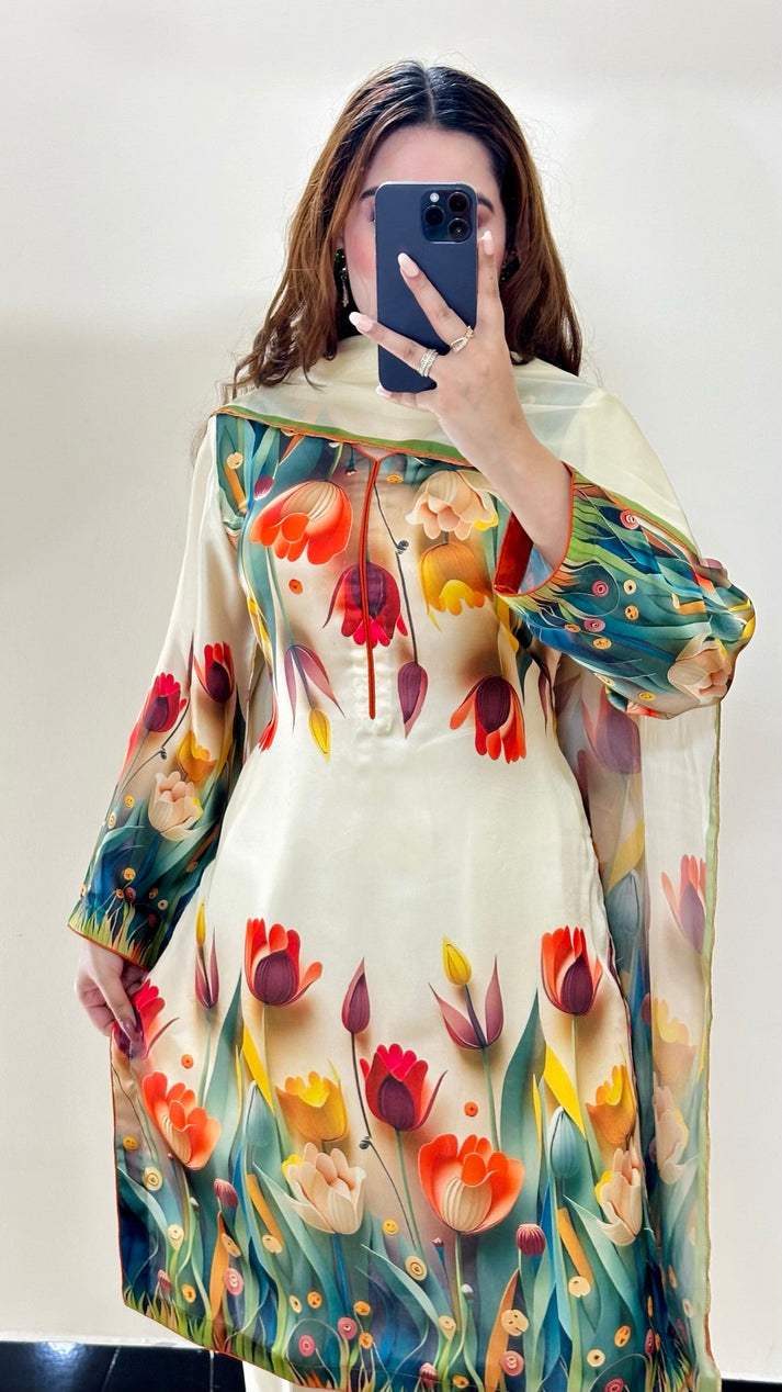 SWISS DORIA LAWN PRINTED UNSTICH 3PC