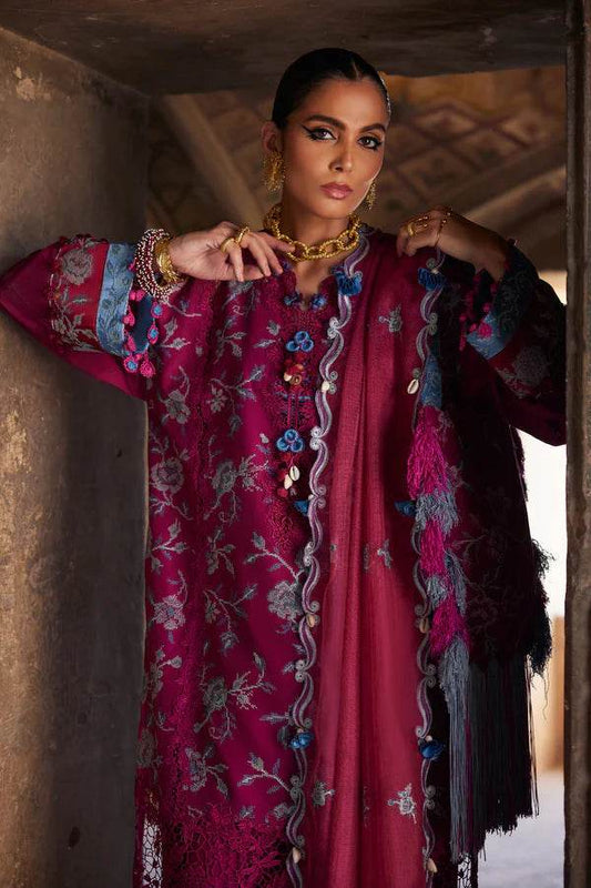 ELAF LAWN UNSTICH EMB 3PC OPHELIA (EL25-10 B) - City Cloth House