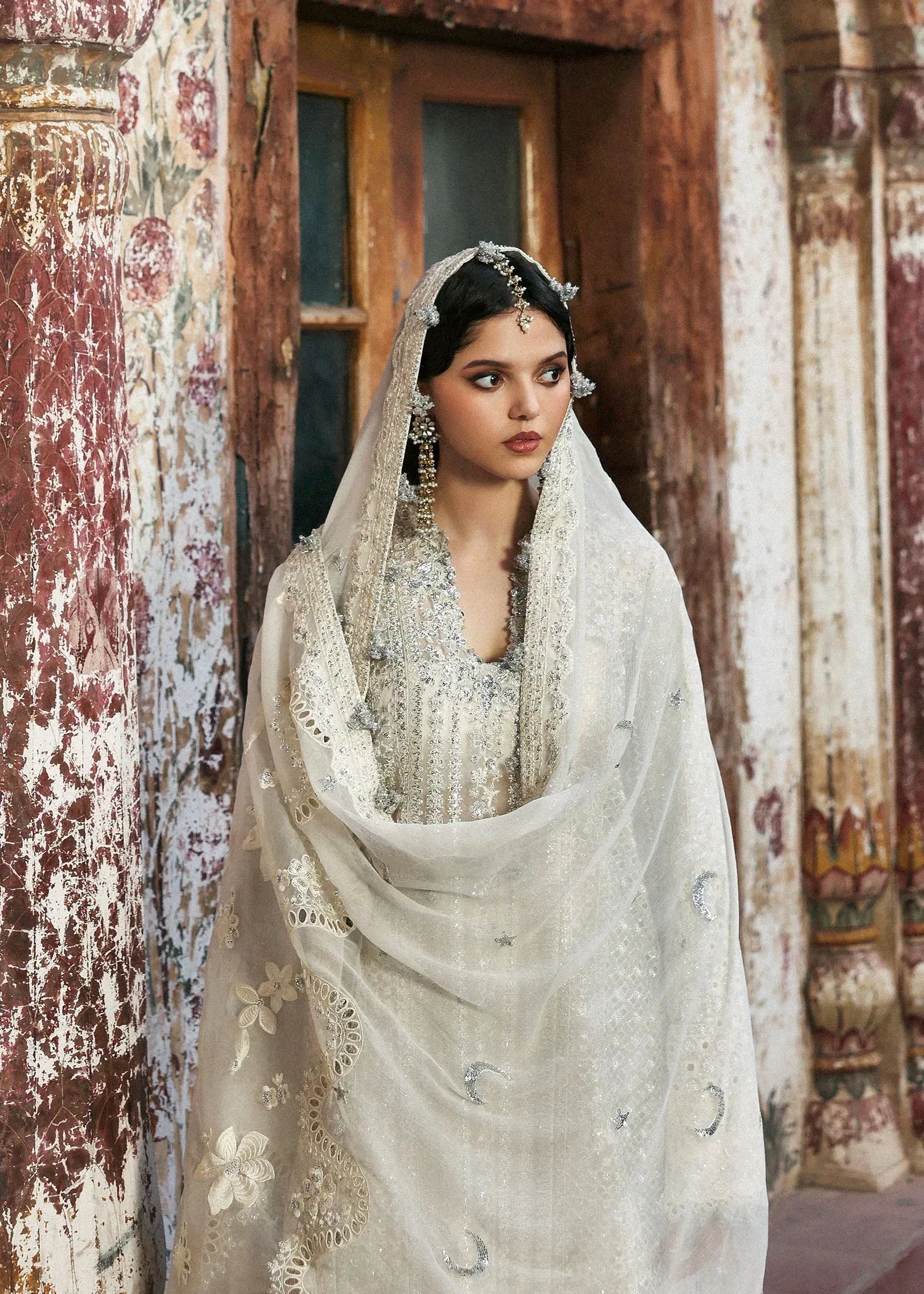 HUSSAIN REHAR ORGANZA UNSTITCHED EMB SITARA SUIT - City Cloth House