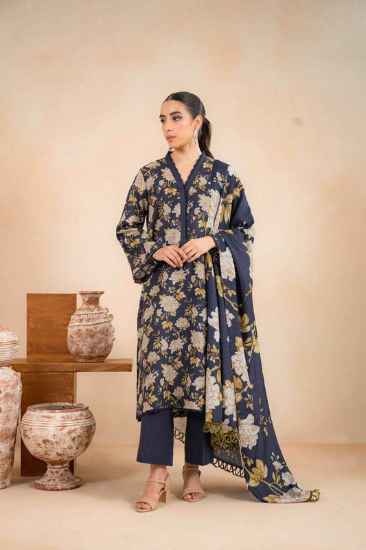 BAROQUE LAWN PRINTED UNSTICH 3PC - City Cloth House
