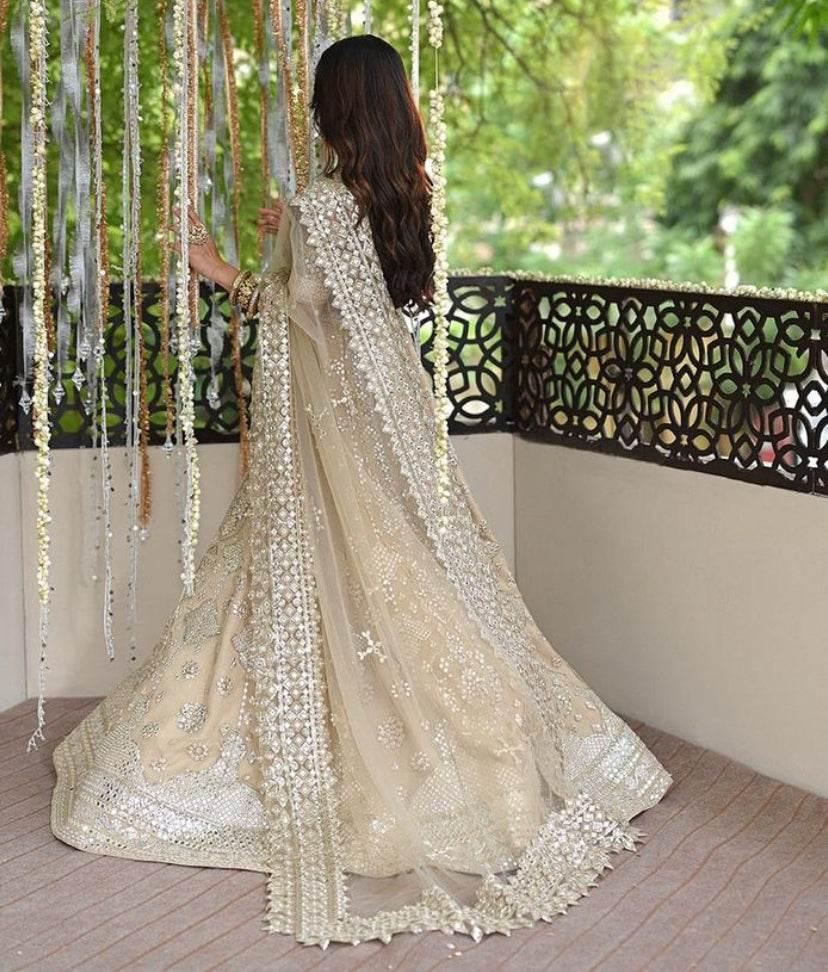 QALAMKAR ORGANZA UNSTITCHED EMB MAXI - City Cloth House