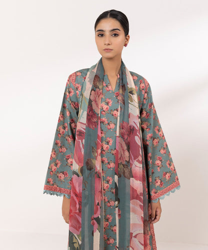 SAPPHIRE KARANDI PRINTED UNSTICHED 3PC