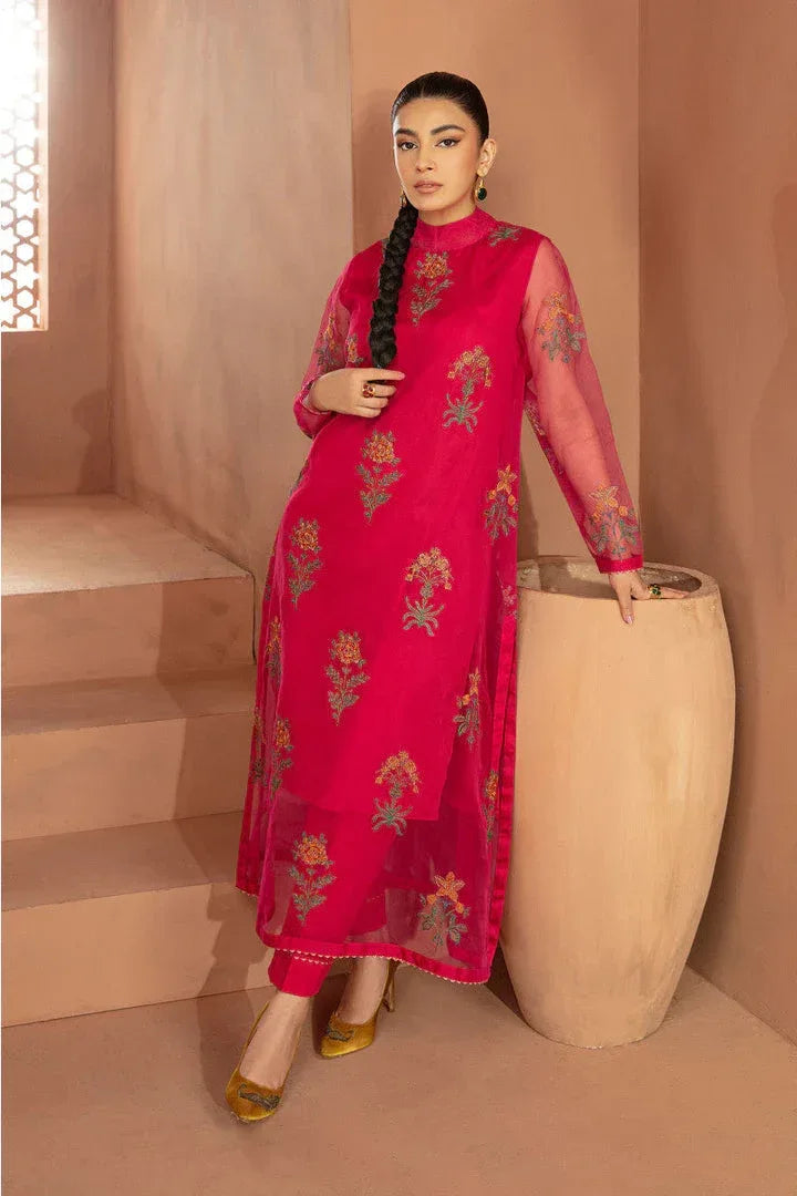 MARIA.B ORGANZA UNSTITCHED EMB 2PC - City Cloth House