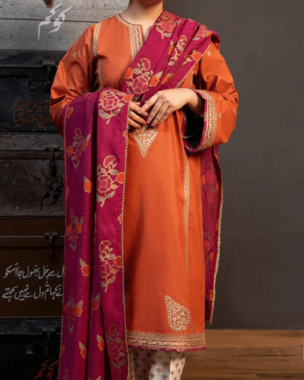 ZARA SHAHJAHAN LAWN LUXURY UNSTICH EMB 3PC - City Cloth House