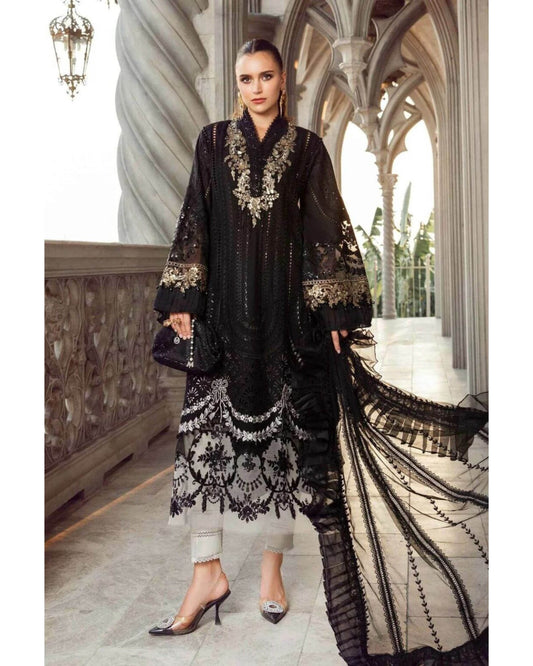 MARIA.B LAWN UNSTITCHED EMB 3PC - City Cloth House