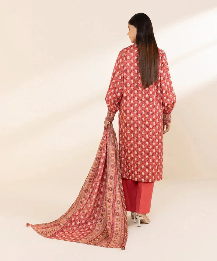 SAPPHIRE DHANAK PRINTED UNSTICHED 3PC - City Cloth House