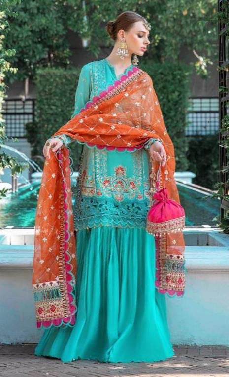 MARIA.B DHANAK UNSTICH EMB 3PC - City Cloth House