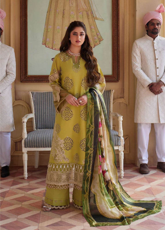 ELAF LAWN LUXURY UNSTICH EMB 3PC - City Cloth House