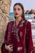 CRIMSON LAWN UNSTITCH EMB 3PC PARSI THREADS (D5-B) - City Cloth House