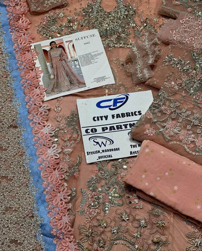 SUFFUSE NET UNSTITCHED EMB MAXI - City Cloth House