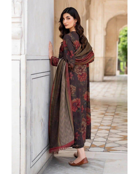 BAROQUE LAWN PRINTED UNSTICH 3PC - City Cloth House